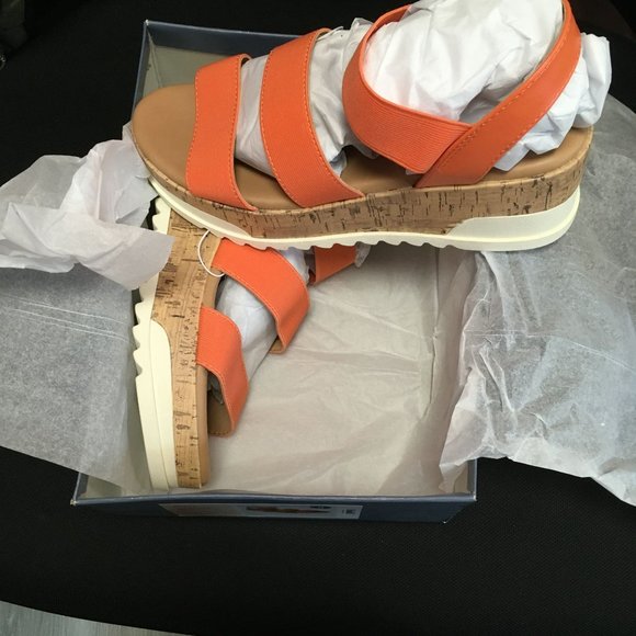 NIB Universal Thread Benni Heels Contoured Footbed for Support - Orange - 7 1/2 - Picture 5 of 8